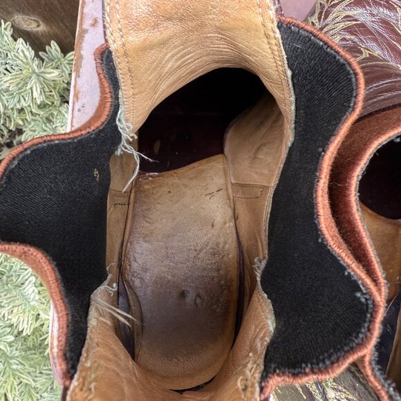 Worn Embroidered Leather Western Ankle Boots - Picture 3 of 11